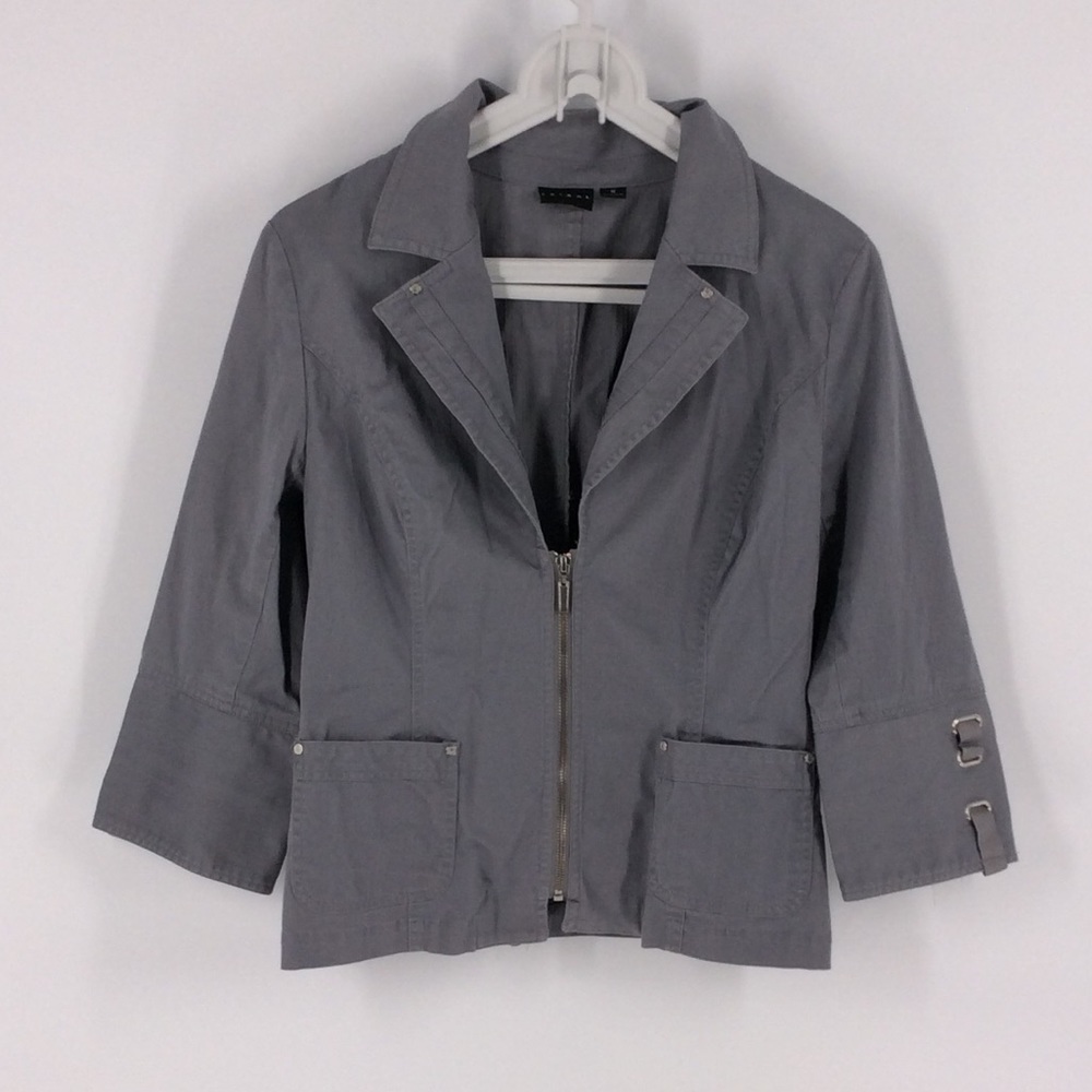 Tribal Gray Zip Cropped Jacket L 12
